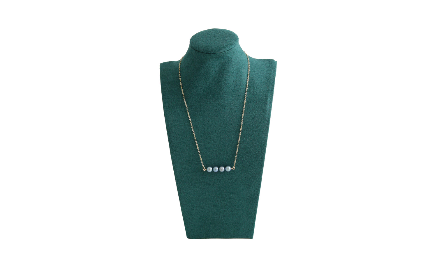 Four-grain choker Bl/W